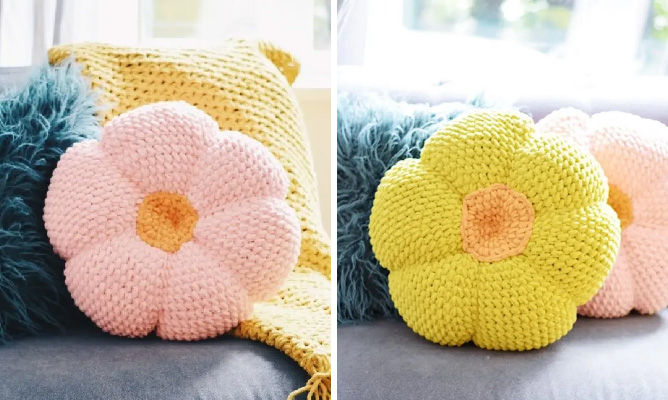 poduszka dekoracyjna na szydełku kwiatek wzór za darmo